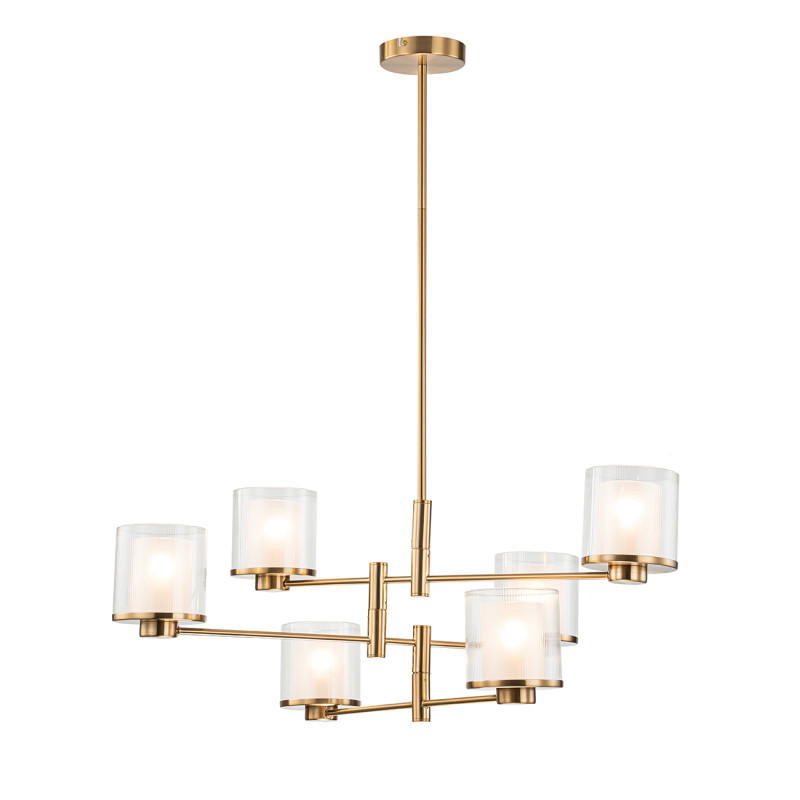 Люстра на штанге *80*132 см, 6*E14*40W, Indigo Classic V000352, бронзовый, 13023/6R Brass
