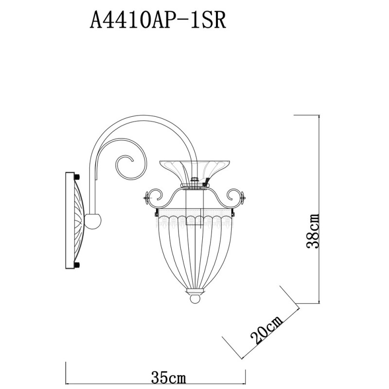 Бра Arte lamp Schelenberg A4410AP-1SR матовая латунь