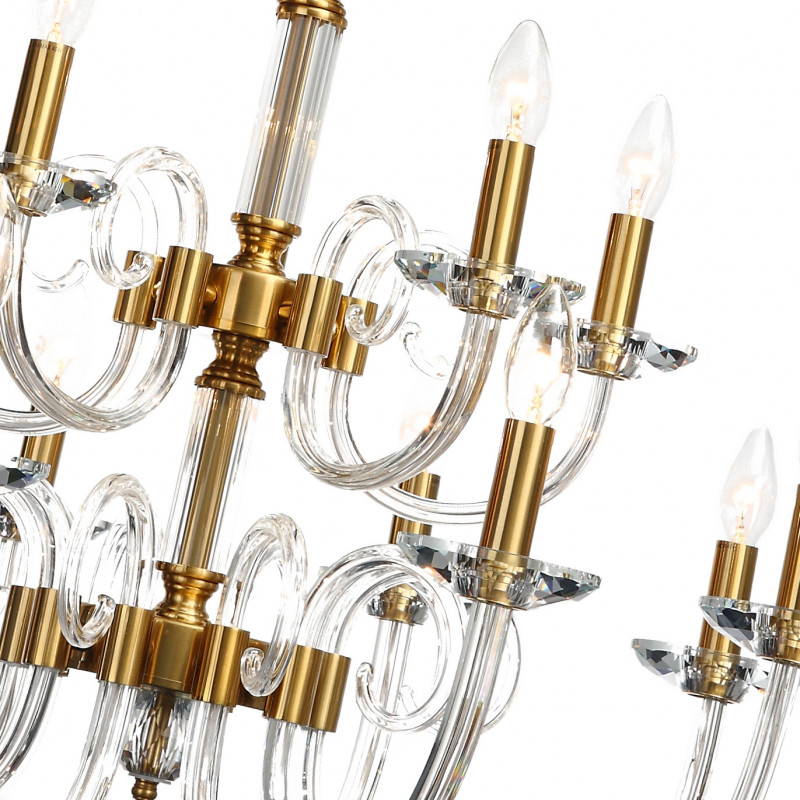 Подвесная люстра Stilfort Glass 1050/03/15P, диаметр 85 см, золото