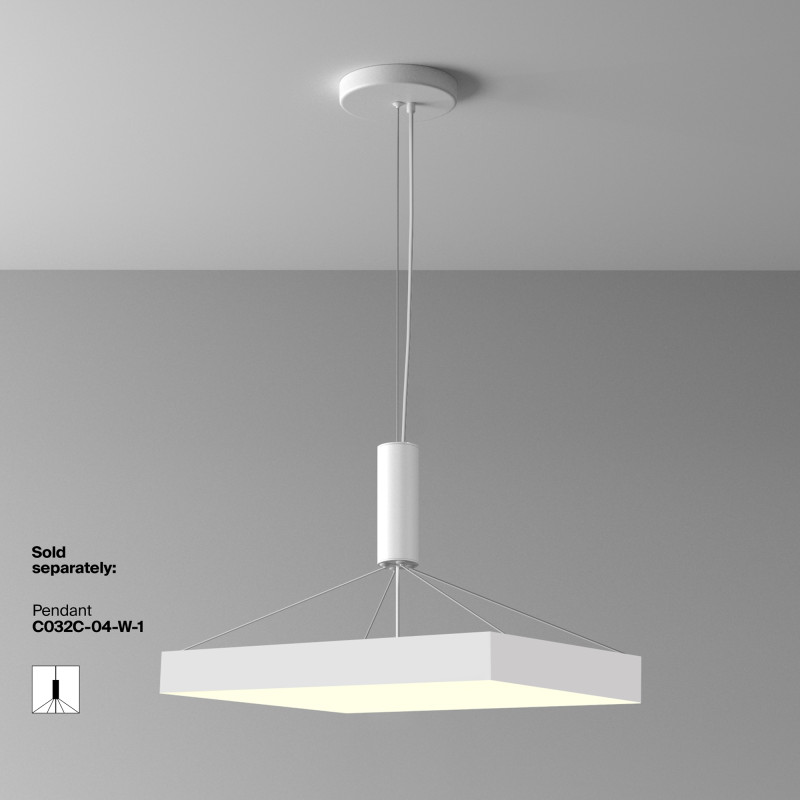Светильник 60 см, 90W, 3000K, Maytoni Zon C032CL-90W3K-SQ-W, белый