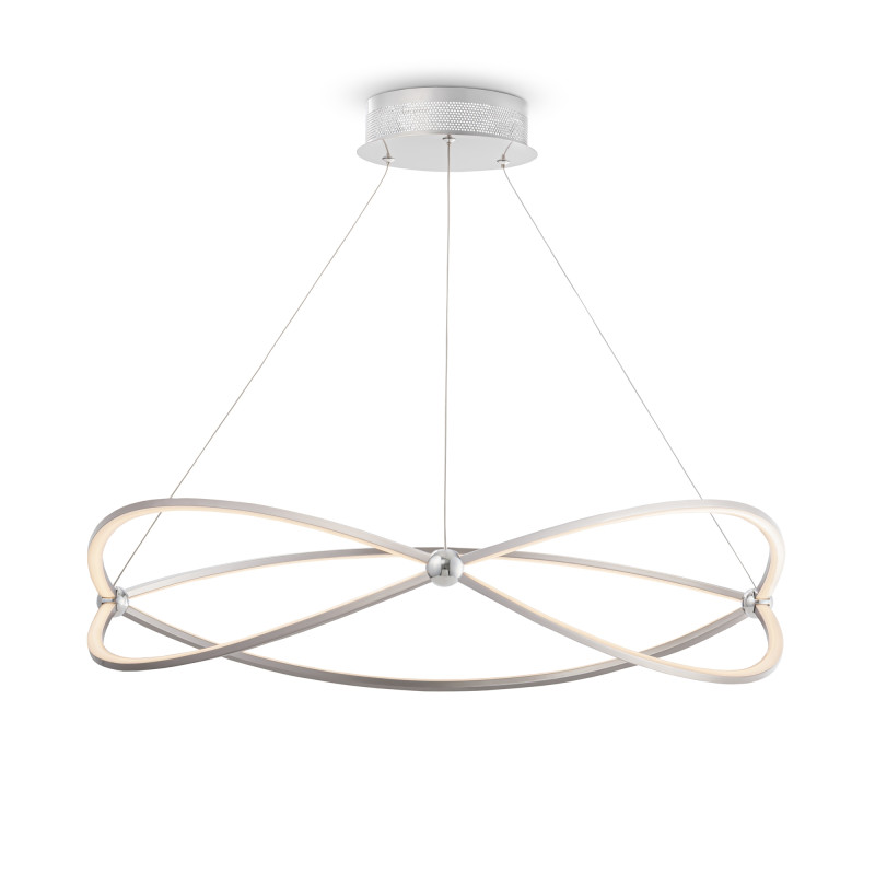 Подвесной светодиодный светильник Maytoni Weave MOD062PL-L56CH3K, 56W LED, 3000K, диаметр 80 см, никель