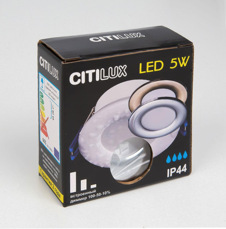 Влагозащищенный светильник Citilux CLD008010 Акви Белый Св-к Встр. 5W*3500K