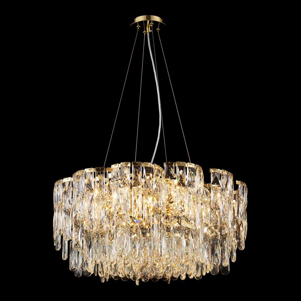 Люстра подвесная *60*55-120 см, 12*E14*9W, Lussole Presidio LSP-6045, блестящее золото