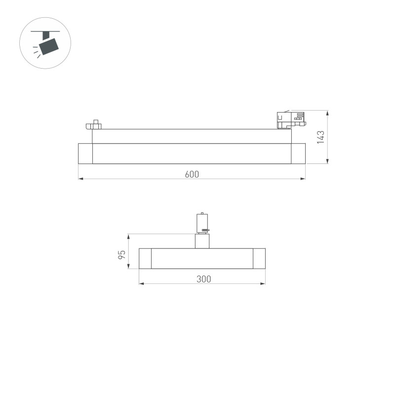 Светильник на шине Arlight 035495 60*30*5 см, 50W, белый (дневной)K,