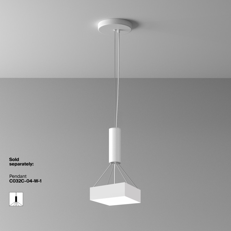 Накладной светильник 22*22*6 см, LED, 24W, 4000К, Maytoni Technical Zon C032CL-24W4K-SQ-W белый