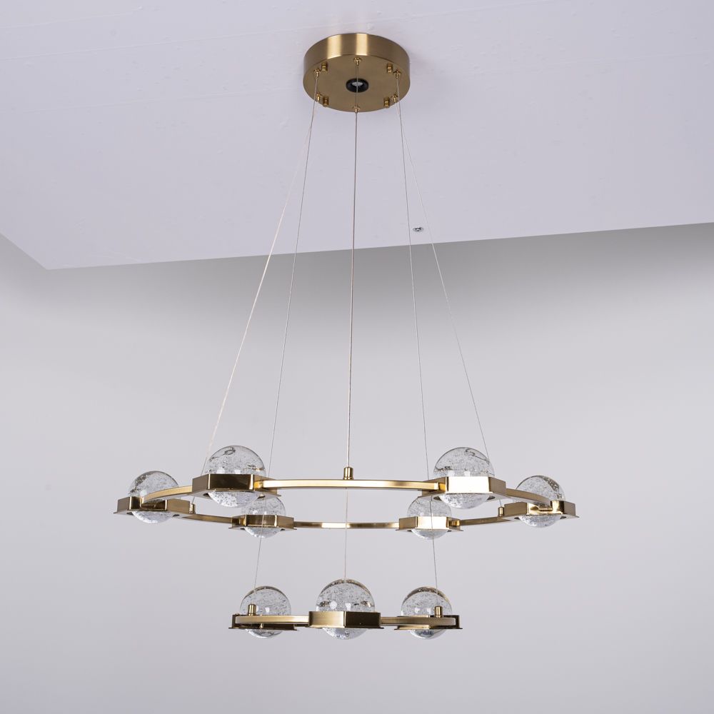 Подвесная люстра WALSH L10 70*70*150 см, 10*LED*5W, 3000K, ImperiumLoft 195470-23, Латунь