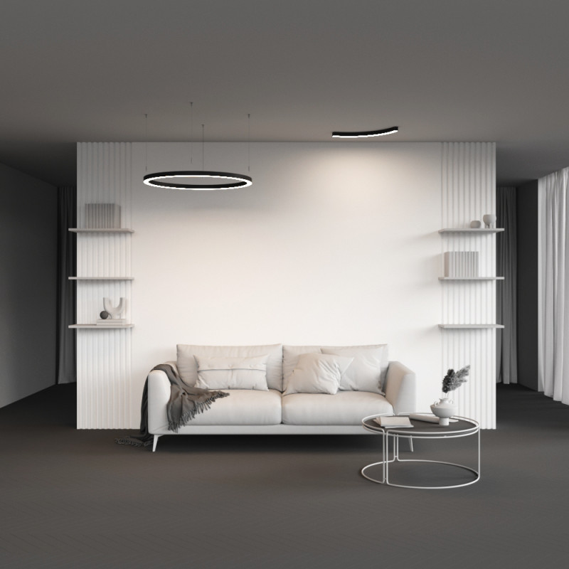 Радиусный профиль ALM-3535R-B-D-90°-0.8M 3,5*3,5*65,58 см, Maytoni Led Strip черный