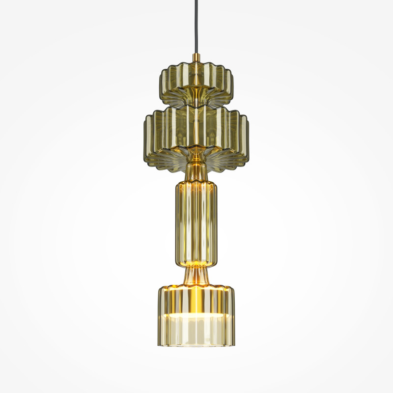 Подвесной светильник 15*15*360 см LED, 12W, 3000К, Maytoni LEVEL MOD253PL-L18BS3K1 латунный
