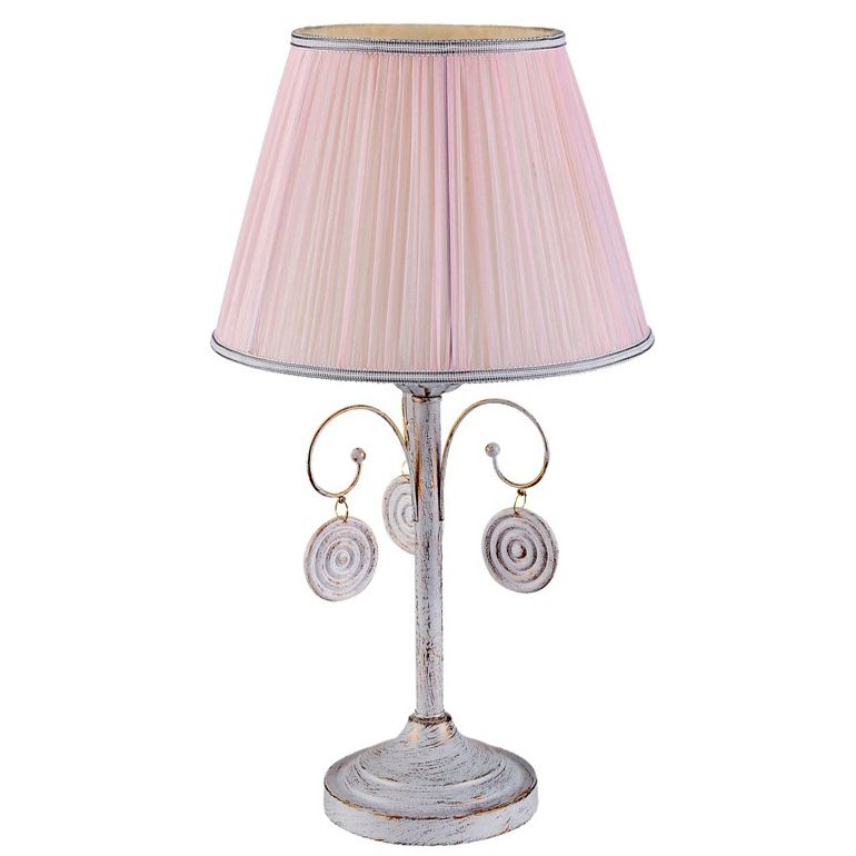 Настольная лампа Crystal Lux EMILIA LG1 белая краска с золотой патиной/нежно-розовый