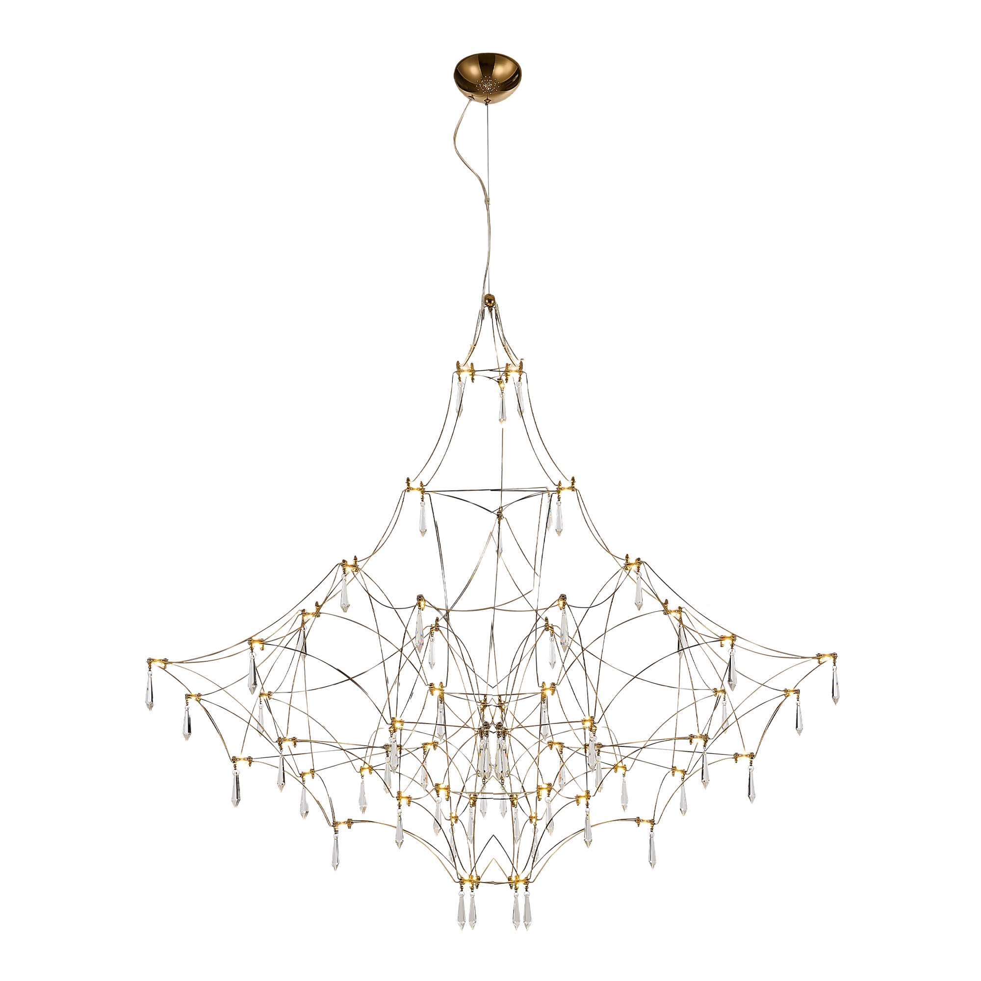 Светильник светодиодный 120*120*100-200 см, *LED, 57W, 3000K ST Luce Gravetta SL6601.213.114, золотистый