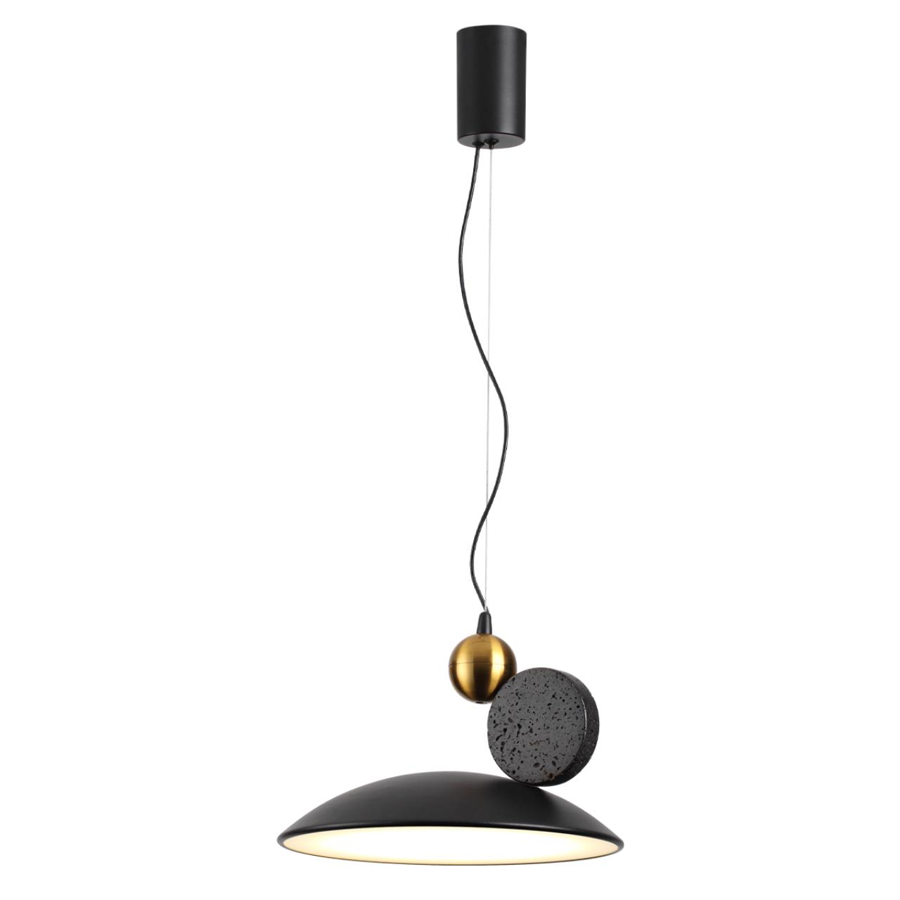 Подвесной светильник 30*19,5 см, 1 LED*24W, 3000 К, Odeon Light Travertino, черный 6626/20L