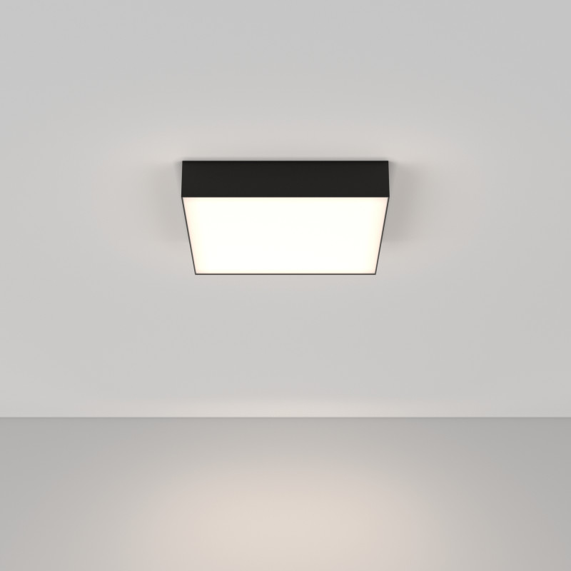 Накладной светильник 30*30*6 см, LED, 36W, 4000К, Maytoni Technical Zon C032CL-36W4K-SQ-B черный