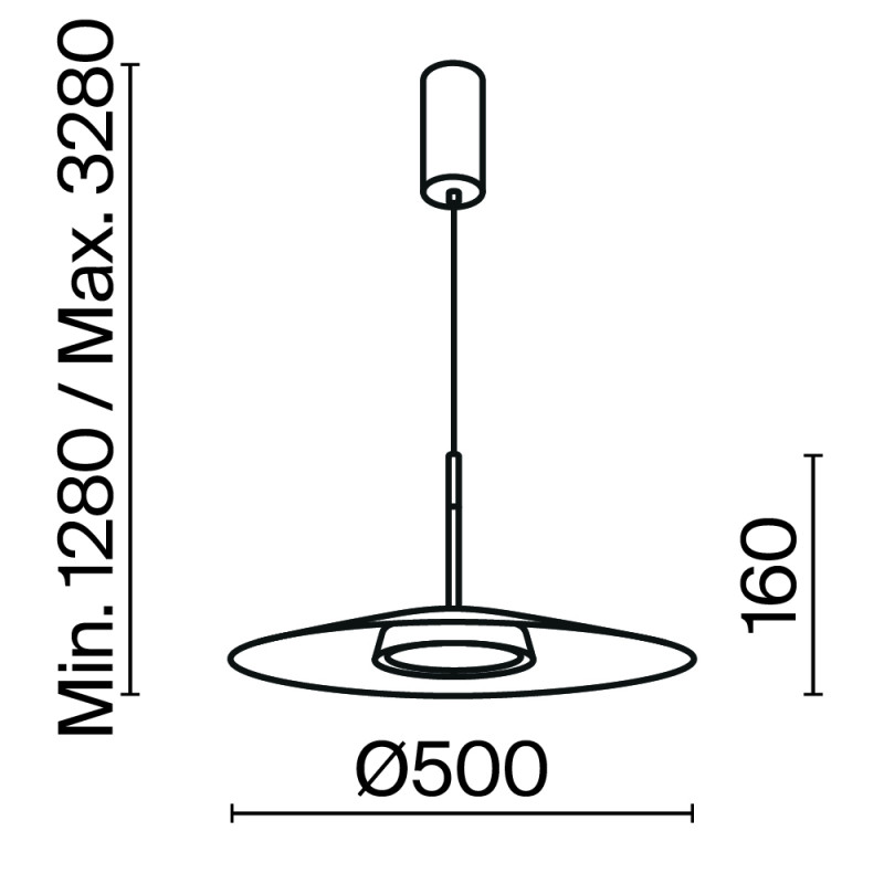 Подвесной светильник 50*328 см, LED, 12W, 3000К, Maytoni El MOD041PL-L15W3K1 черный