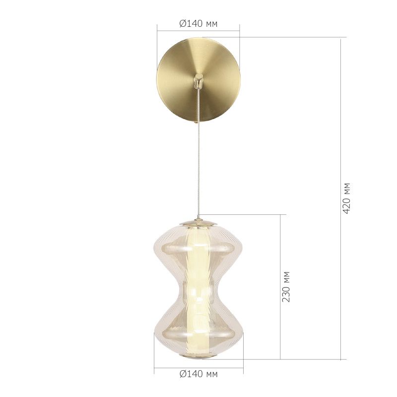 Бра 14*22*-42 см, 1*LED, 6W, 3000K, ST-Luce Spine SL6136.201.01, золотой