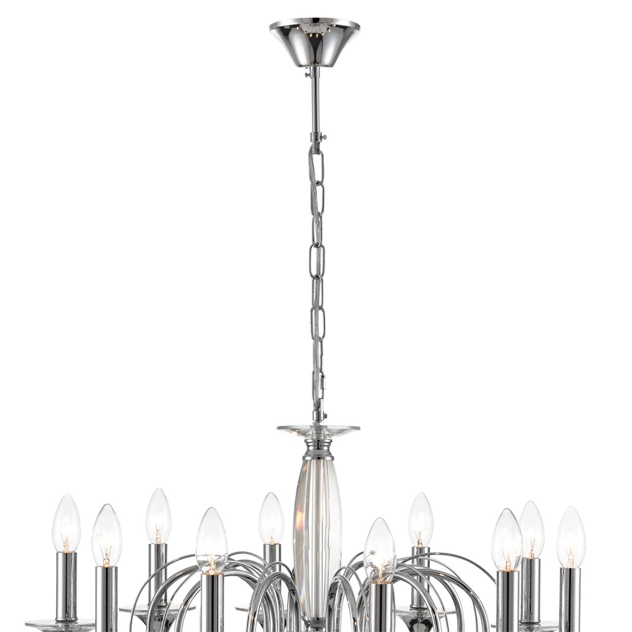 Люстра подвесная 98,5*110 см, 10*E14 Lumion Laoka 8032/10 хром