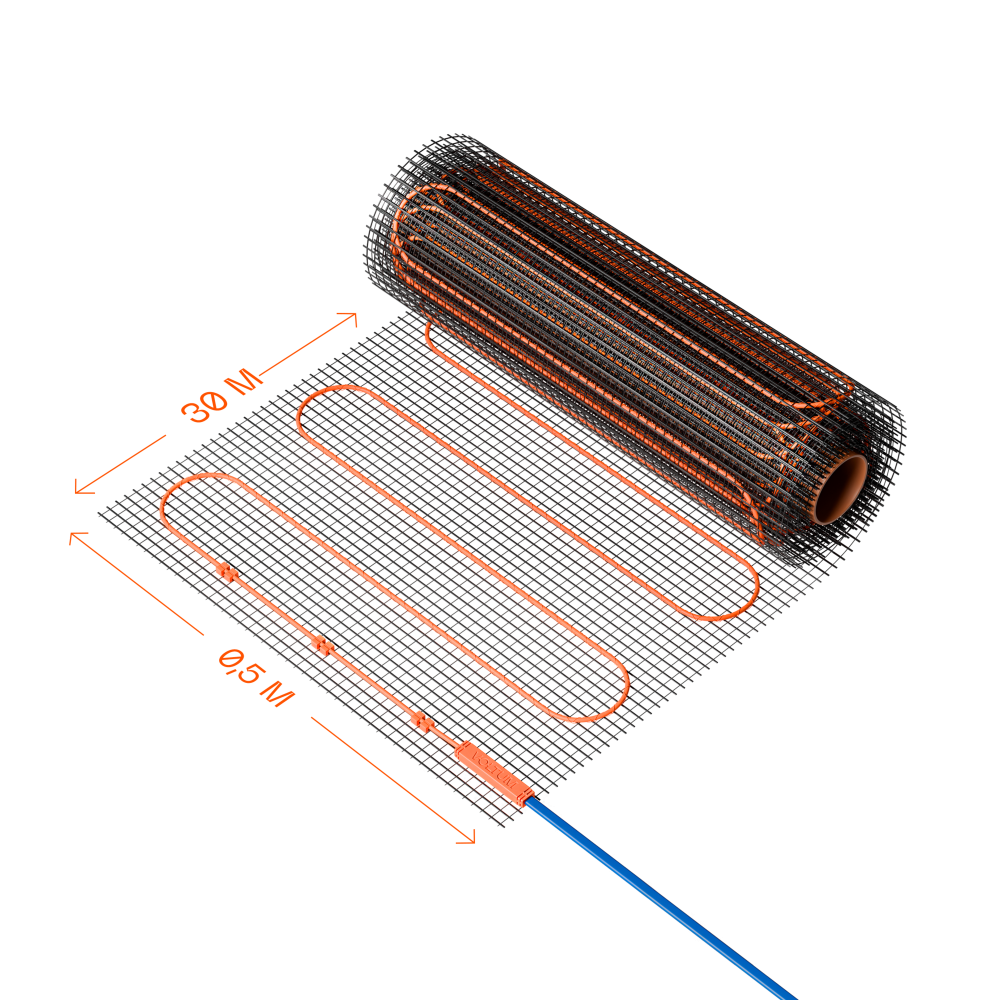 Нагревательный мат VLT01-200-15, 15 м2, 200 вт/м Voltum VLT01-200-15