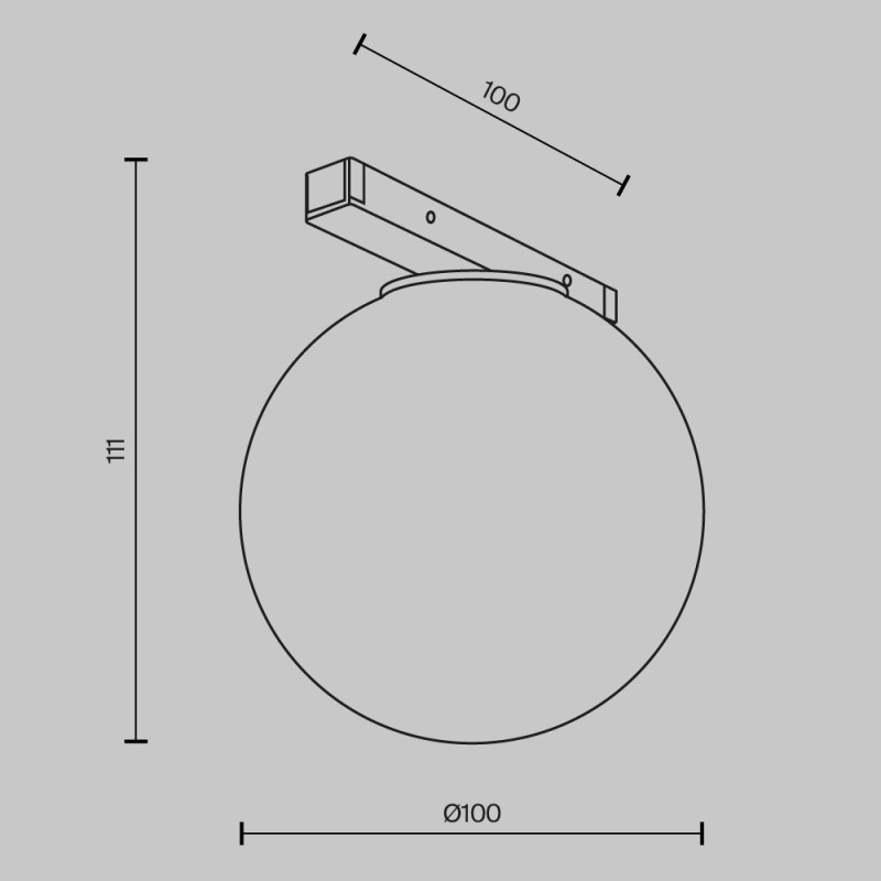 Светильник на шине 10*10*11,1 см, LED, 3000-6000К, Maytoni Technical luna TR177-1-5WTW-B черный