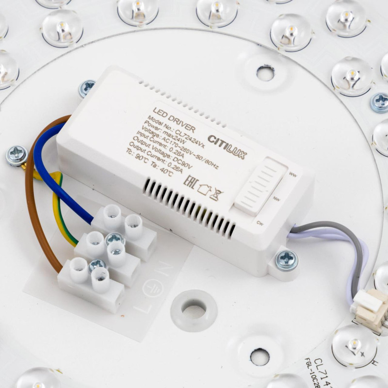 Светильник 30 см, 24W, 3000-5500K, Citilux Купер CL72424V1 RGB, черный