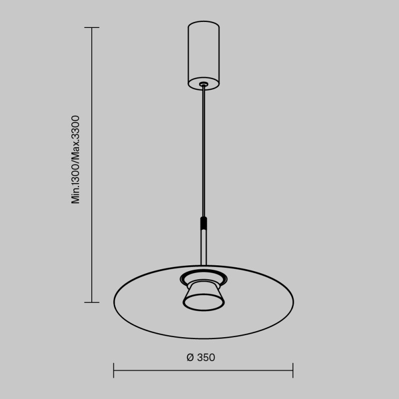 Подвесной светильник 35*35*330 см, LED, 3000К, Maytoni Platte MOD352PL-L10W3K белый