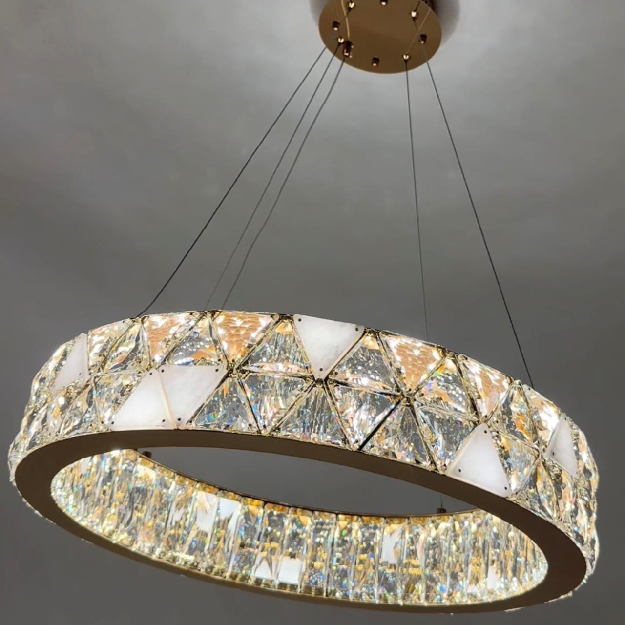 Подвесная люстра 60x50см, LED, 30Вт, 3000 / 6000K, Modelux ML.6982.600P GD Золото