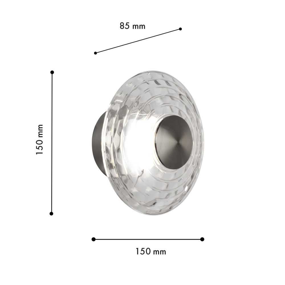 Бра 15*15 см, 1*LED, 6W, 4000K, Favourite Claros 4643-1W, матовый никель