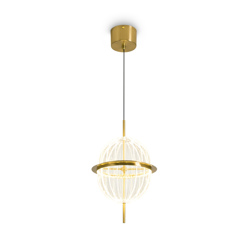 Подвесной светильник 230 см, LED,  17W, 3000К, Freya Whisper FR6184PL-L17BS латунный
