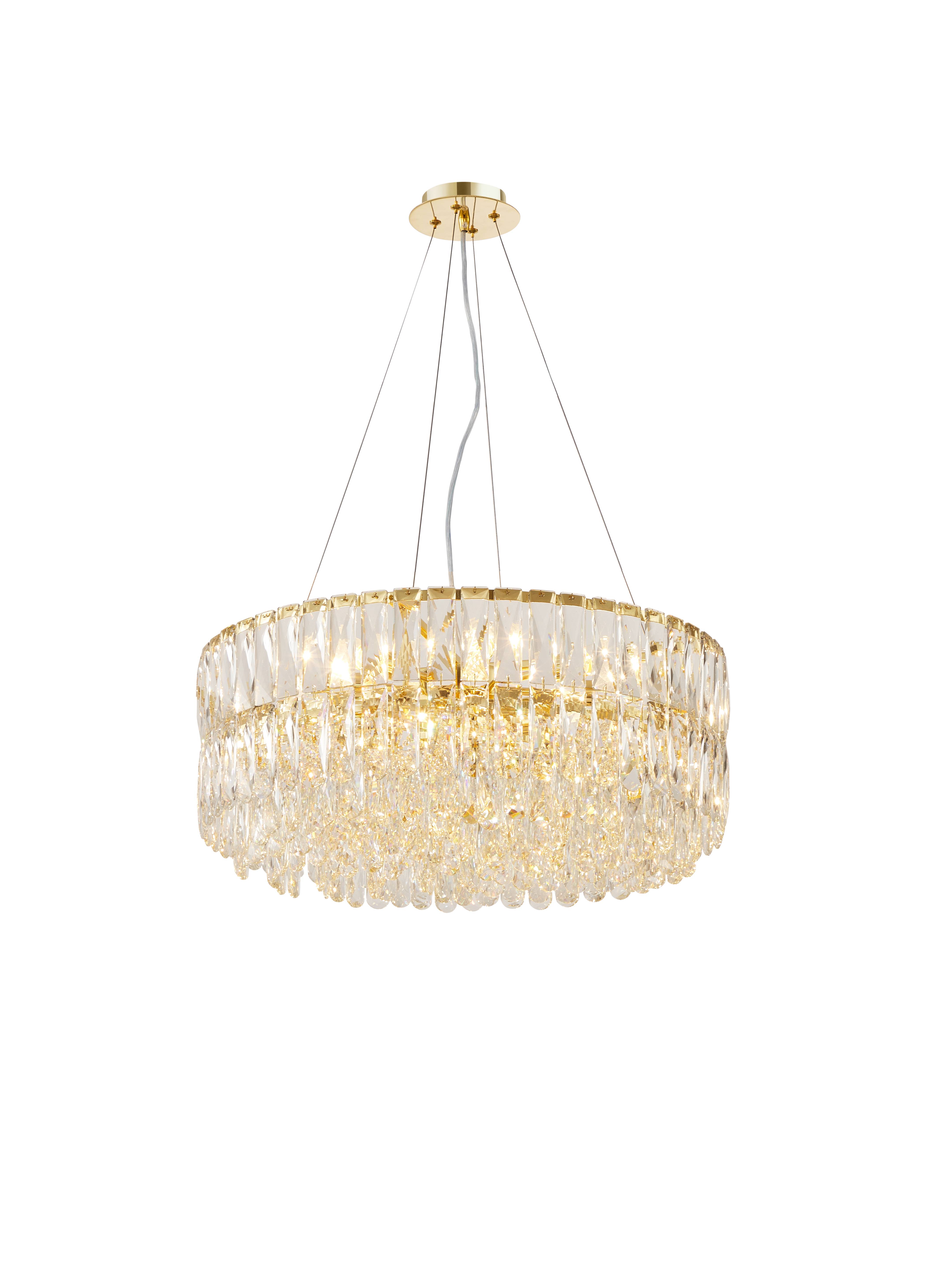 Люстра 600*260, 12*E14, 40W NewRgy Cristallo E61-ф600*H260 H GOLD, H GOLD