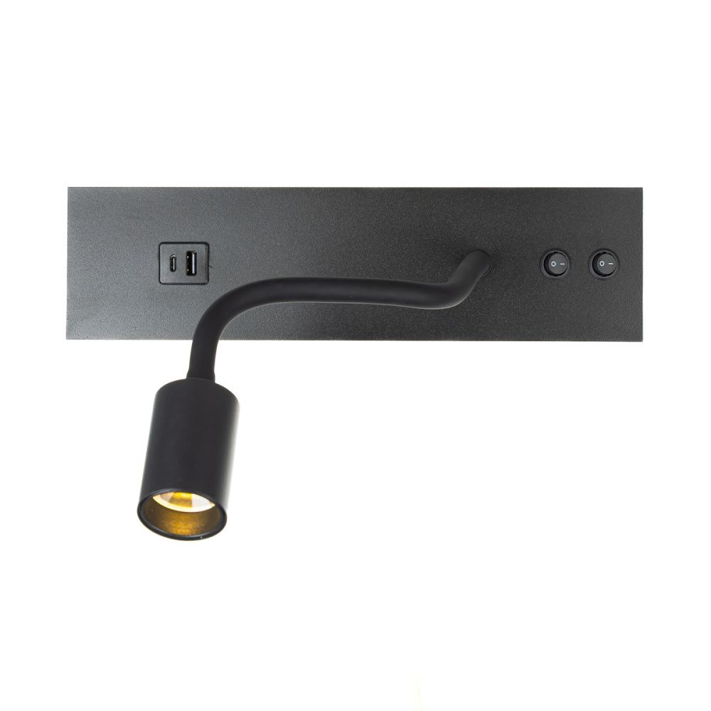 Светильник с выключателем 8*30 см, 14W, 3000K Чёрный Citilux Декарт CL704471 LED USB