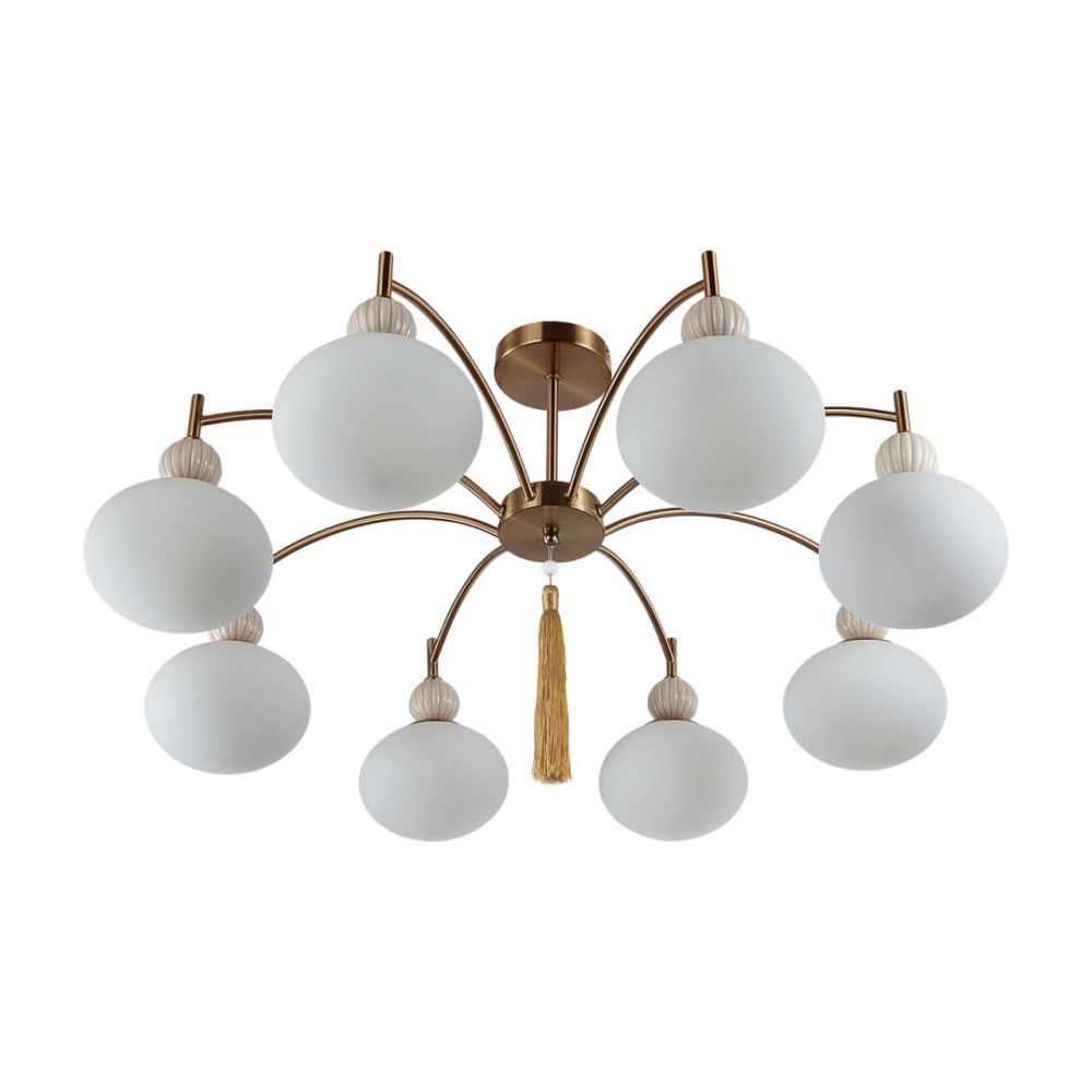 Люстра потолочная *85,5*43-43 см, 8*E14*40W, Lumion Gloriya LUM8272/8C, латунь; бежевый