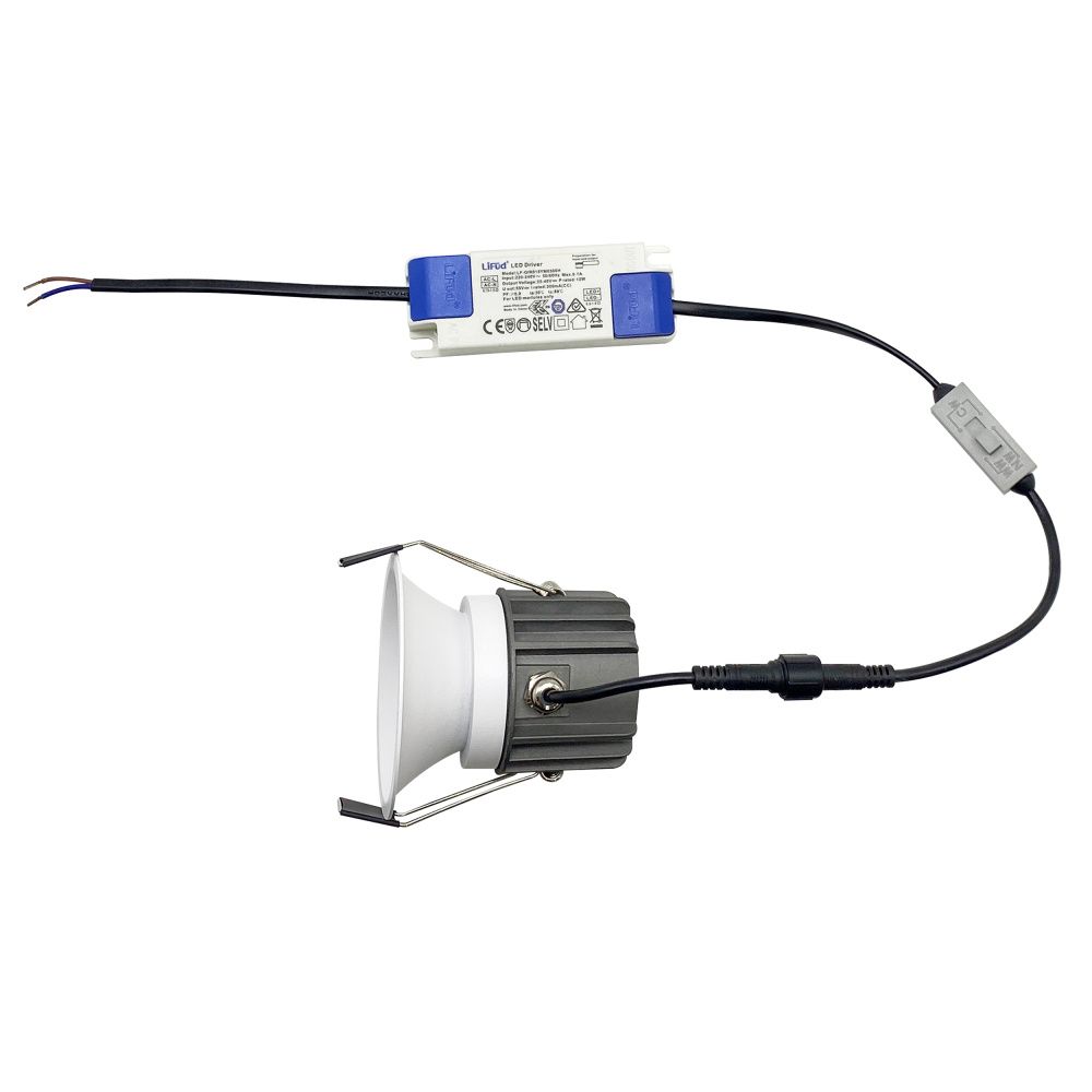 Светильник встраиваемый 8,5*7,6 см, вр 7,5 см, *LED*12W, 2700 / 4000 / 5000K, Mantra Rombok MAN8767, черный