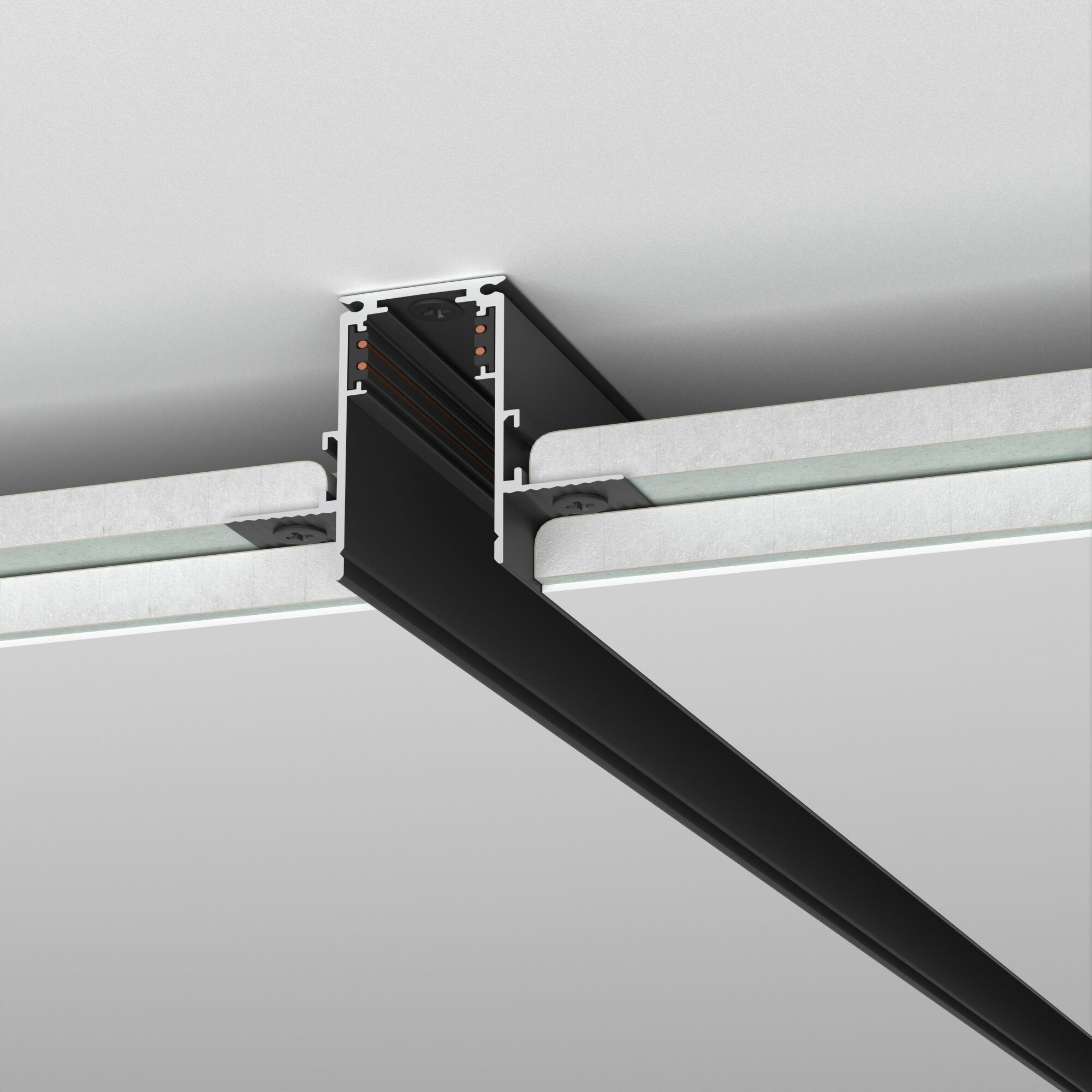 Шинопровод встраиваемый Elektrostandard Slim Magnetic под ГКЛ 9,5мм 2м 85209/00, черный