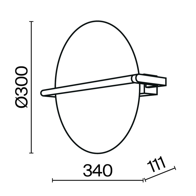 Бра 11,1*34*30 см, LED, 14W, 3000К, Maytoni Mira MOD279WL-L14B3K черный