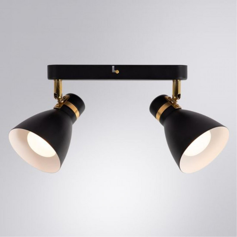 Светильник потолочный 36*11*16 см, 2*E27 черный Arte Lamp Fafnir A5047PL-2BK