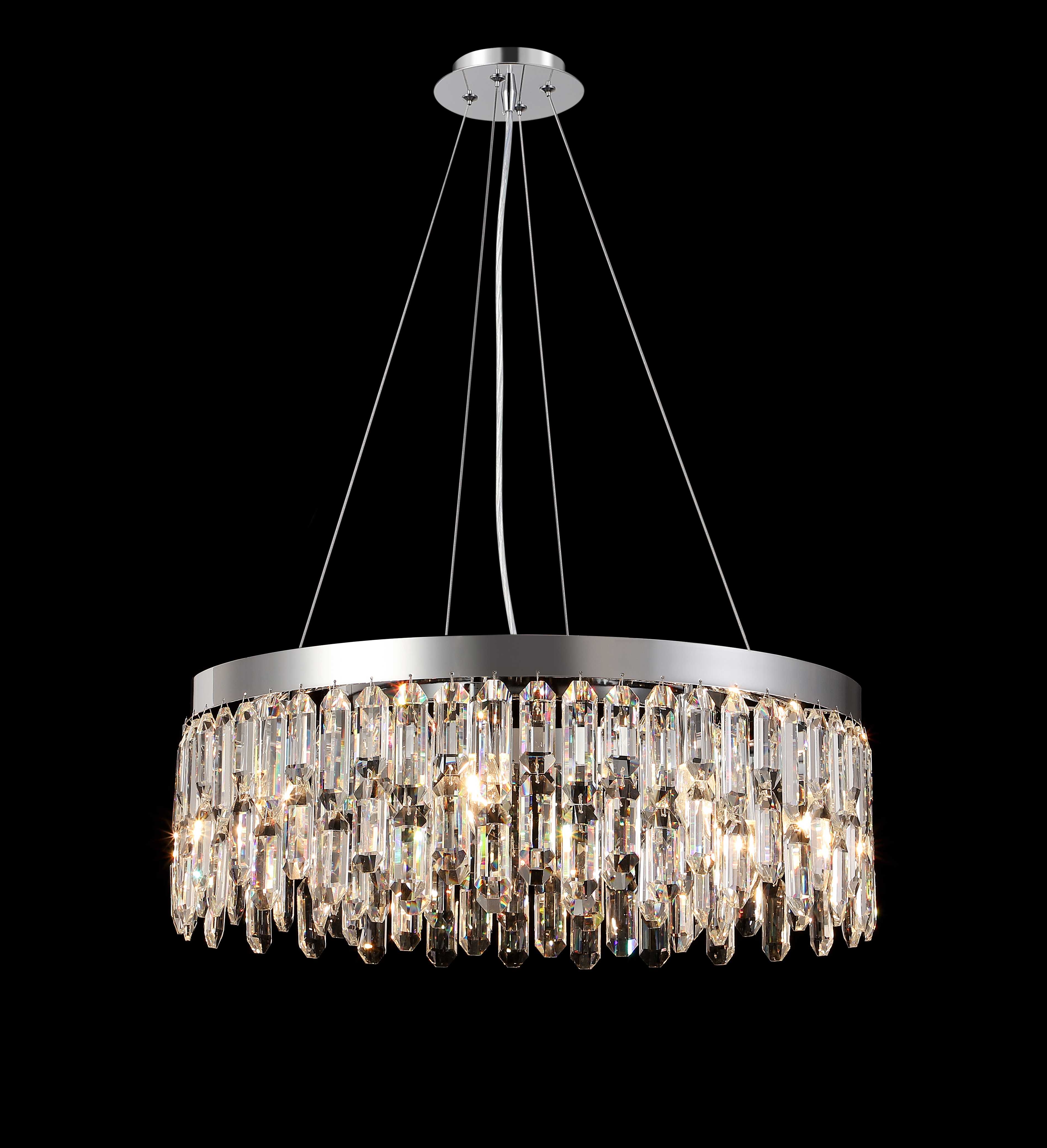 Люстра  600*220, 8*E14, 40W NewRgy Cristallo F6-ф600*H220 CHROME, Хром