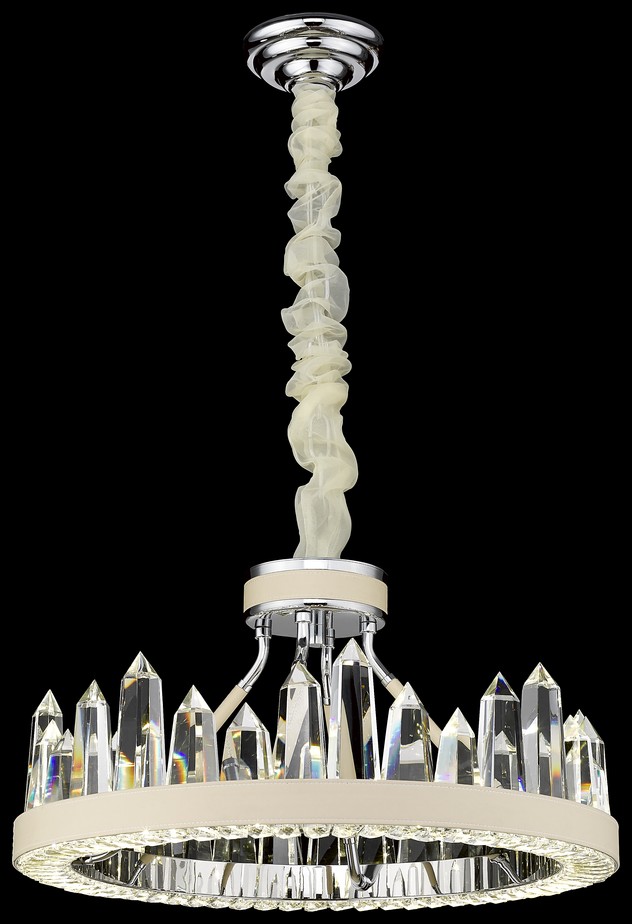 Светильник подвесной Wertmark Leona WE456.06.103, 60*60 см, молочный, хром