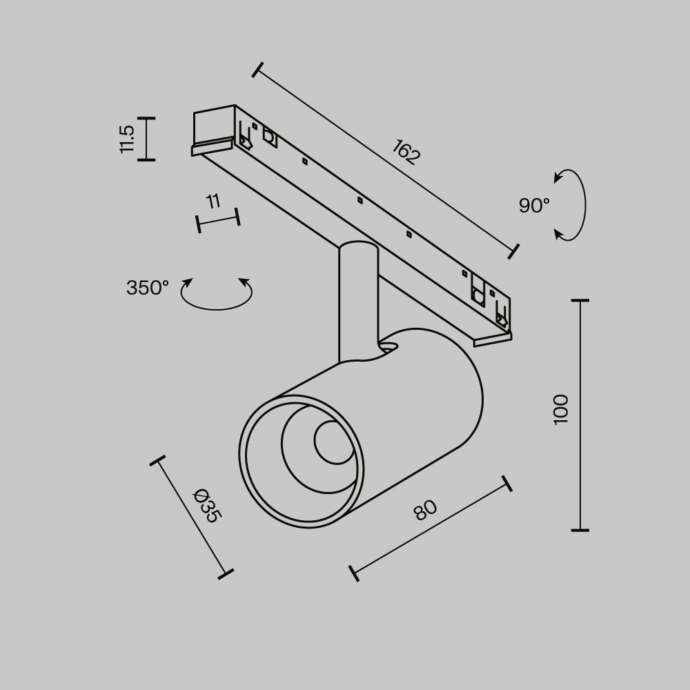 Трековый светильник Focus Led Exility X 4000K 5Вт 36° 16*1*-10 см, *LED*5W, 480K, Maytoni Technical  TR243-5W4K-B, Черный