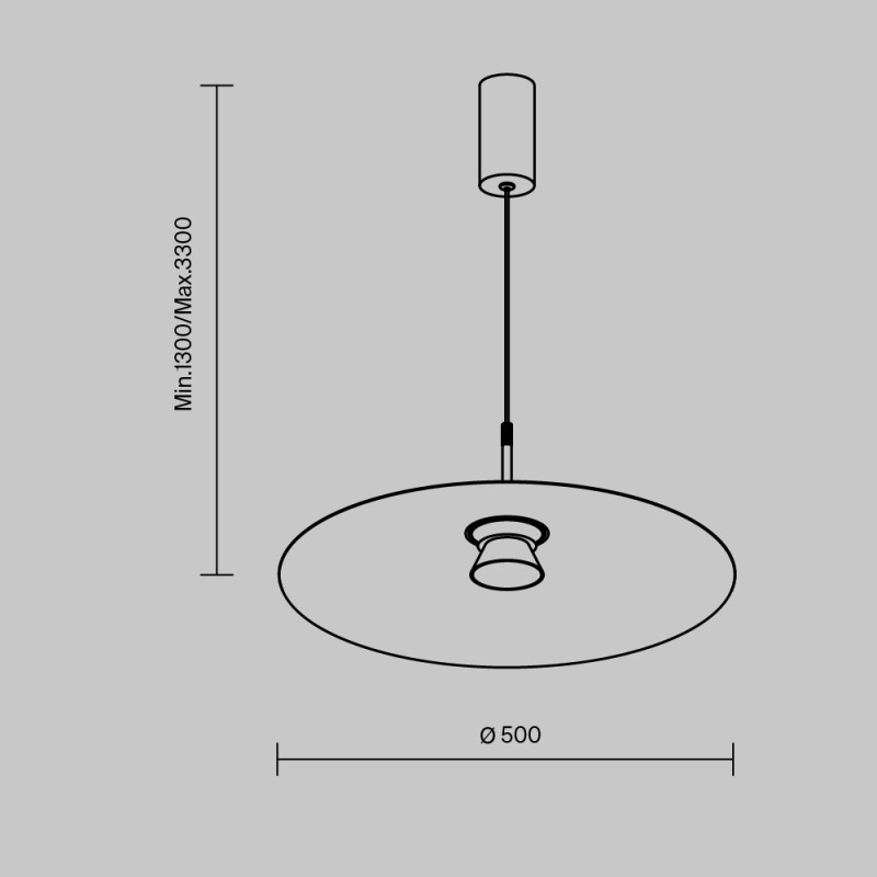 Подвесной светильник 50*50*330 см, LED, 3000К, Maytoni Platte MOD352PL-L10W3K1 белый