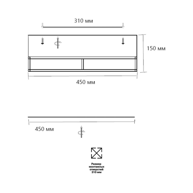 Накладной светильник *45*15 см, LED, 65W, 3000K-6000K Sonex Lofty 7723/65L, черный