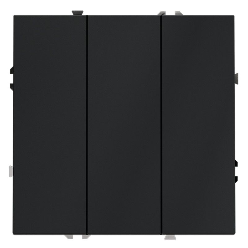 Выключатель встраиваемый Voltum S70 трехклавишный 10А, графит пластик Soft touch VLS030107