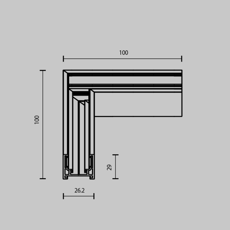 Коннектор угловой Exility накладной низкопрофильный 10*10*2,9 см, Maytoni Technical Accessories for tracks Exility TRAM034CL-41W белый