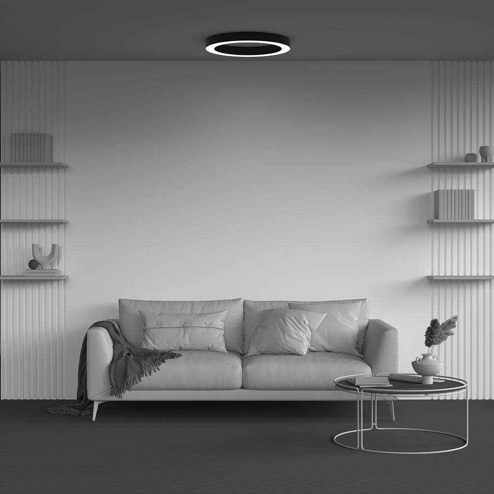 Потолочный светильник 60*6 см, *LED*45W, 3000K, Maytoni Lua C093CL-45W3K-B, Черный