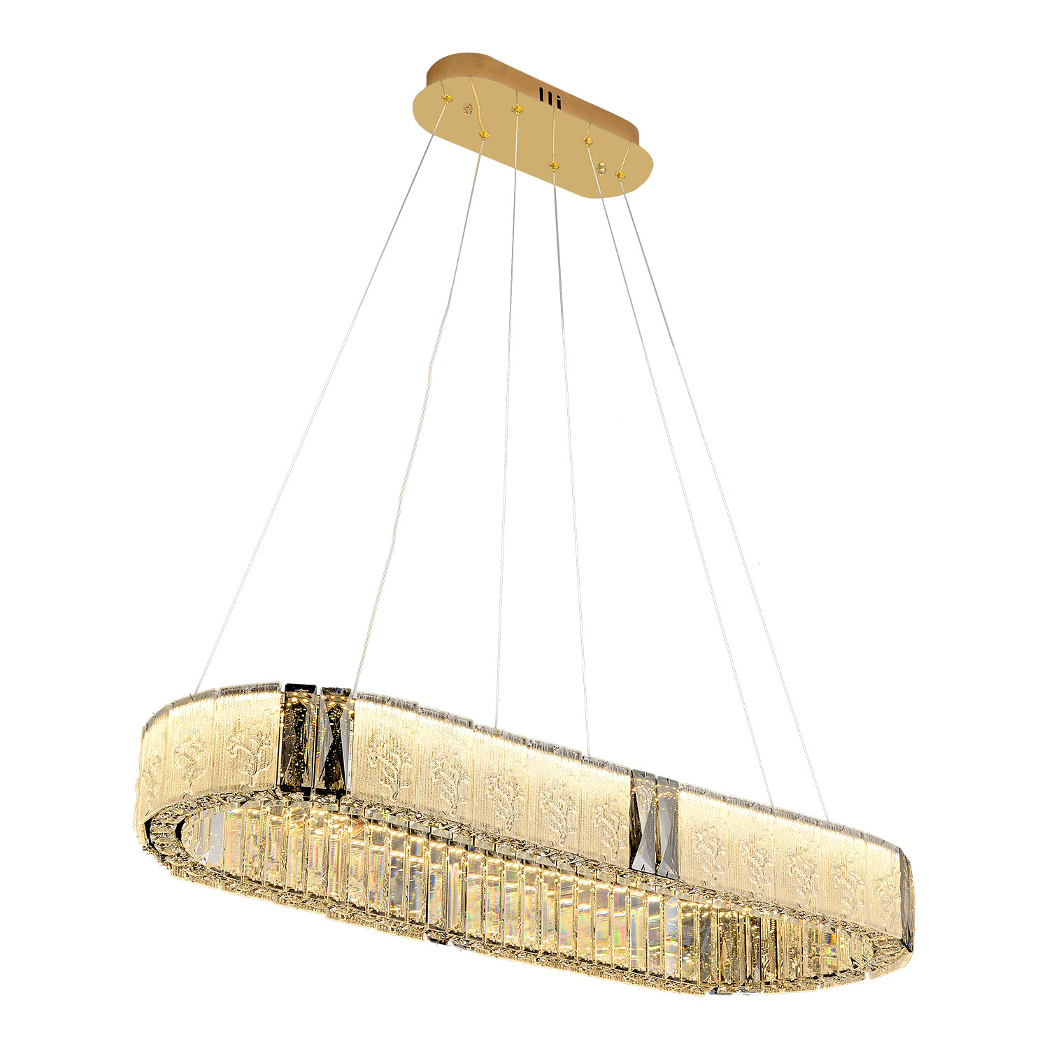 Линейно-подвесной светильник 88*50 см, 2*LED*70W 4000K Lussole Napa LSP-7272 блестящее золото