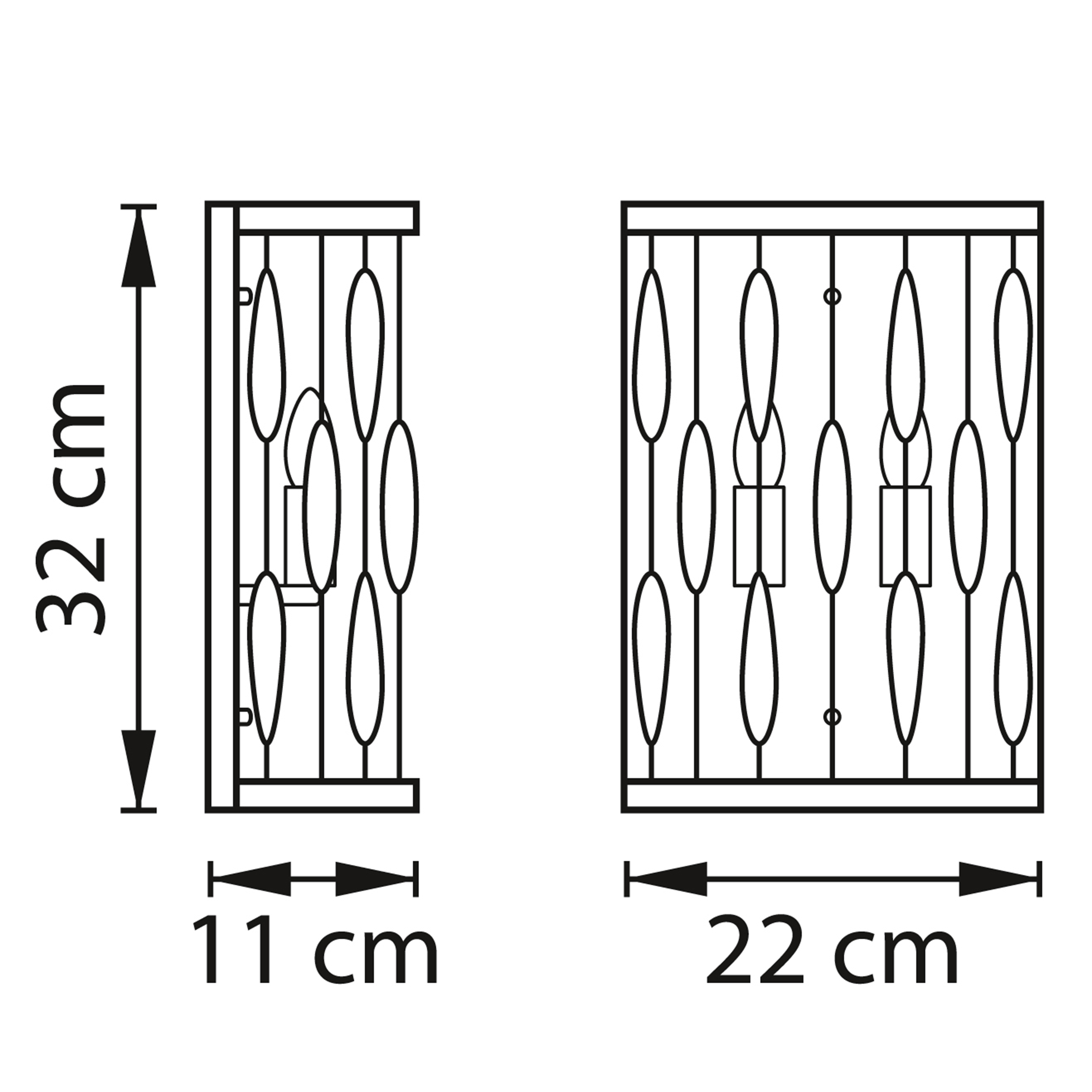 Бра 11*22 см, 2*E14*12W, Состаренное золото Lightstar Firenze 725523