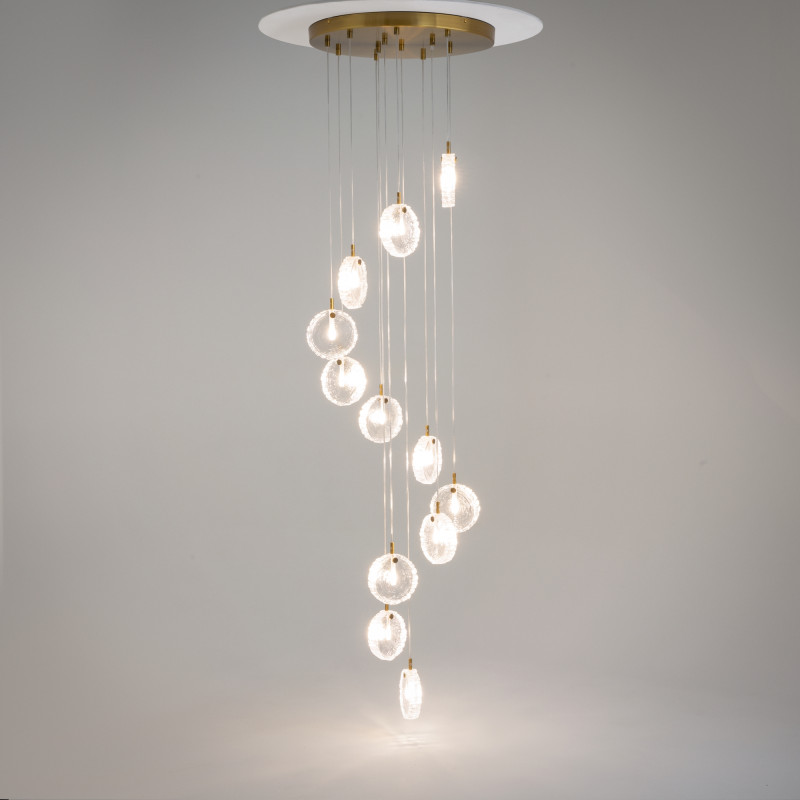 Подвесной светильник 29,5*371 см, 12 G4*28W Frozen MOD254PL-12BS Maytoni, Латунь