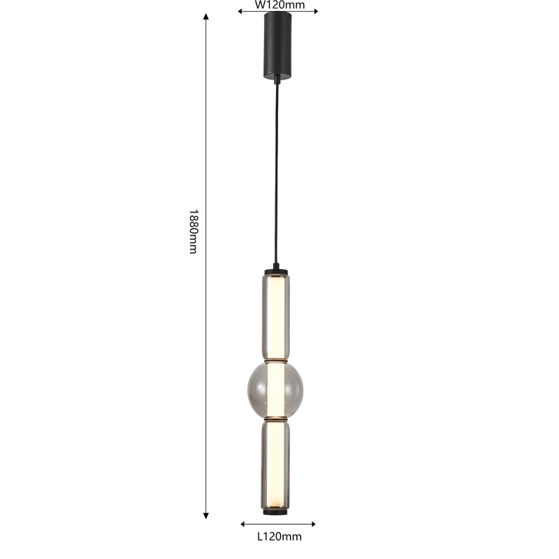 Подвесной светильник 12*108 см, LED, 23W, 4000К, Favourite Prank 4458-1P черный