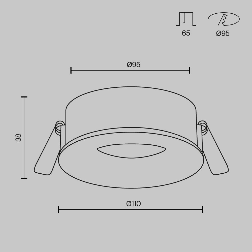 Встраиваемый светильник 11 см, IP44 Maytoni Technical Slim DL027-GX53-W, белый