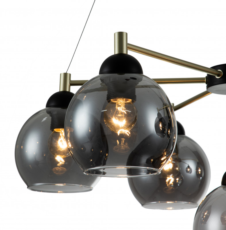 Подвесной светильник 700*700*430/1200 мм, 7*E27 чёрный Indigo Grappoli V000216
