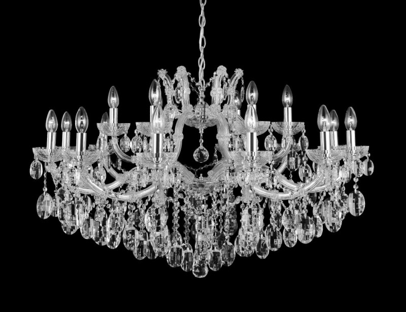 Люстра 85 см, Crystal Lux HOLLYWOOD SP12+6 CHROME Хром/Прозрачный