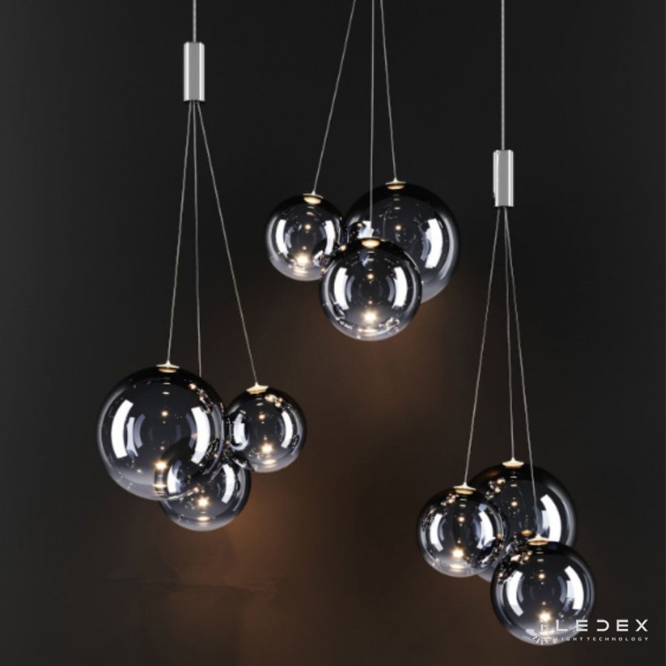 Подвесной светильник 15-115 см, LED*18W, 3000K, iLedex Selfie 19152P/3-6W-3000K SL, Серебро