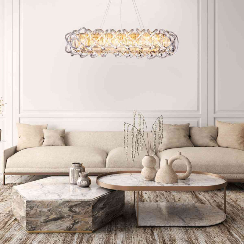 Подвесной светильник 1110*500*255/1500 мм, 12*E14 золото Indigo Braccia V000400, 12007/12PL Gold